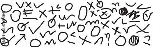 Collection of Hand Drawn Symbols and Markings for Design Projects