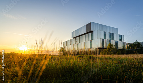 Modern Building in a field