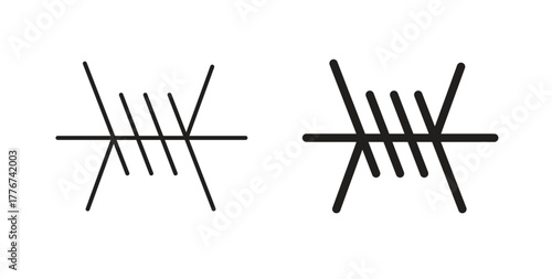 Barbed Wire icon isolated vector Illustration. Vector pictogram for web and app