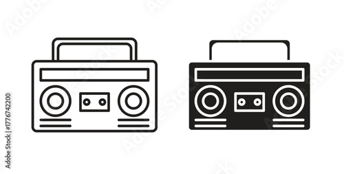 Boombox icon isolated vector Illustration. Vector pictogram for web and app