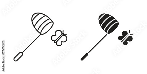 Butterfly catcher icon isolated vector Illustration. Vector pictogram for web and app