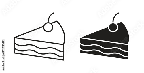 Cake piece icon isolated vector Illustration. Vector pictogram for web and app