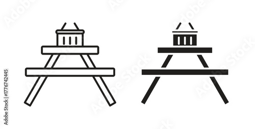 Camp table icon isolated vector Illustration. Vector pictogram for web and app