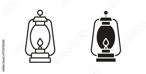 Camping lantern icon isolated vector Illustration. Vector pictogram for web and app