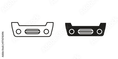 Car bumper icon isolated vector Illustration. Vector pictogram for web and app