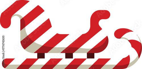 Whimsical christmas sleigh made entirely from red and white striped candy canes festive holiday treat design