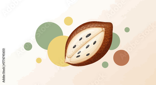 Exotic Fruit Illustration: A Stylish Digital Artwork with Textured Surface