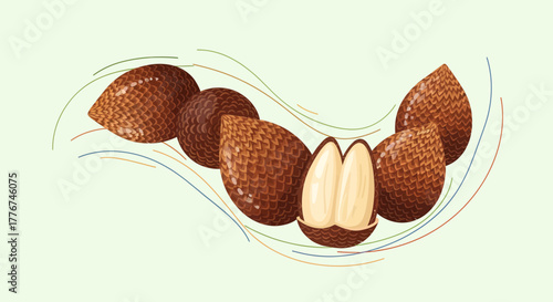 Exotic Salak Fruits Displayed In Artistic Arrangement Against Soft Background