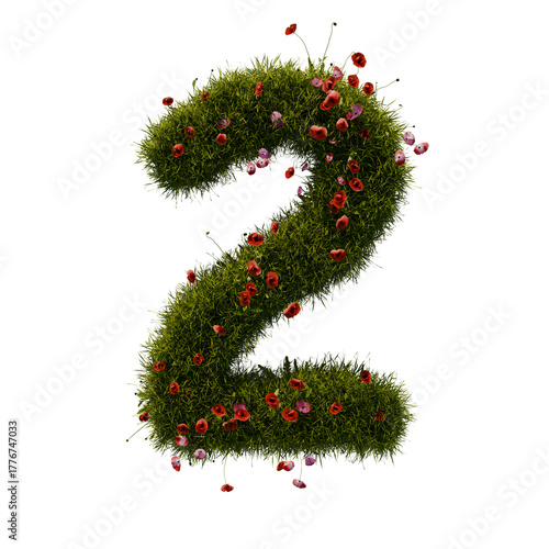 3D alphabetic grass and flower, Christmas wreath number 2