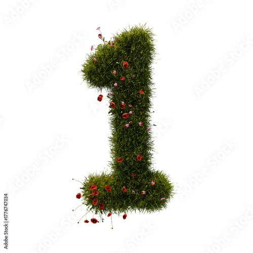 3D alphabetic grass and flower, Christmas wreath number 1