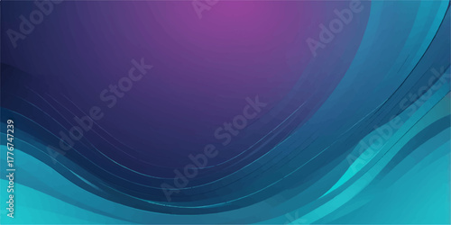 Futuristic flowing purple and pink light lines create an abstract blue wave motion background illustration