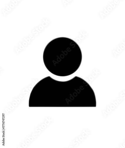 silhouette user profile icon isolated, PNG 