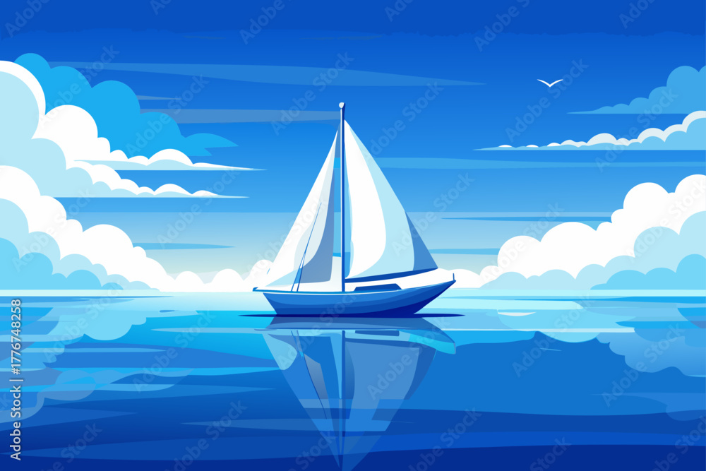 Obraz premium Sailboat sailing on the sea