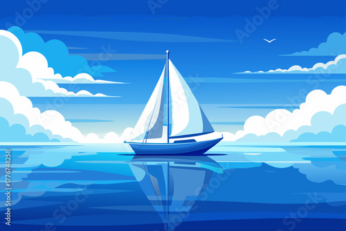Sailboat sailing on the sea