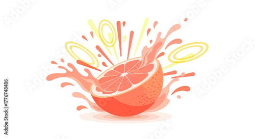Fresh Grapefruit: A Vibrant Burst of Citrus Flavor and Refreshing Juiciness Perfectly Illustrated