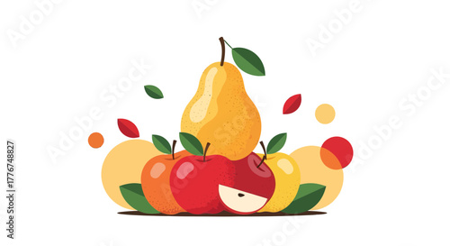 Fresh Fruit Display Celebrating Nature's Bounty, Delicious Colors, and Tasty Variety