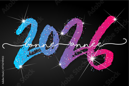 Bonne année - meilleurs vœux 2026 - vecteur pour affiche bannière salutation et célébration du nouvel an 2026.