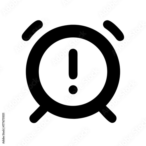 alarm clock icon, exclamation mark clock, alert clock symbol, urgent notification icon, warning alarm clock, time alert indicator, emergency reminder icon, urgent clock alert, warning timer icon, dead