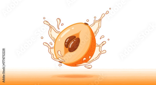 Fresh Loquat With Splashes Of Cream, Ideal for Healthy Food and Drink Designs