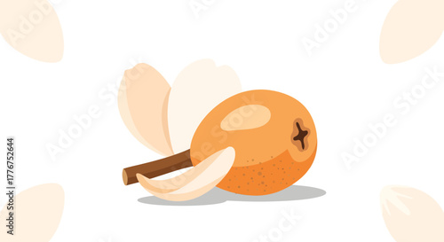 Fresh Medlar Fruit With Leaves Isolated Over Pure White Background