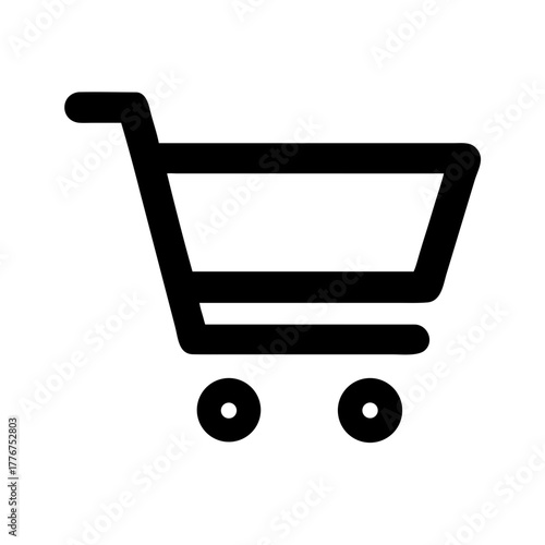 Shopping cart icon – clean minimal retail symbol for e-commerce websites, online stores, consumer apps, checkout pages, marketplace platforms, and modern UI/UX interface design