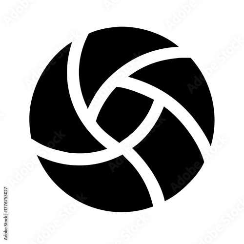 Camera shutter icon – bold black aperture symbol for photography, videography, camera apps, creative studios, media production, logos, and modern UI/UX design assets