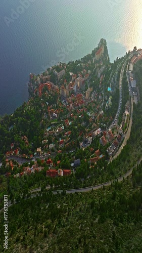  Aerial view of Cap dAil on French Riviera near Monaco 