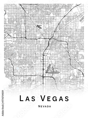 City map of the Las Vegas, Nevada - concept art.