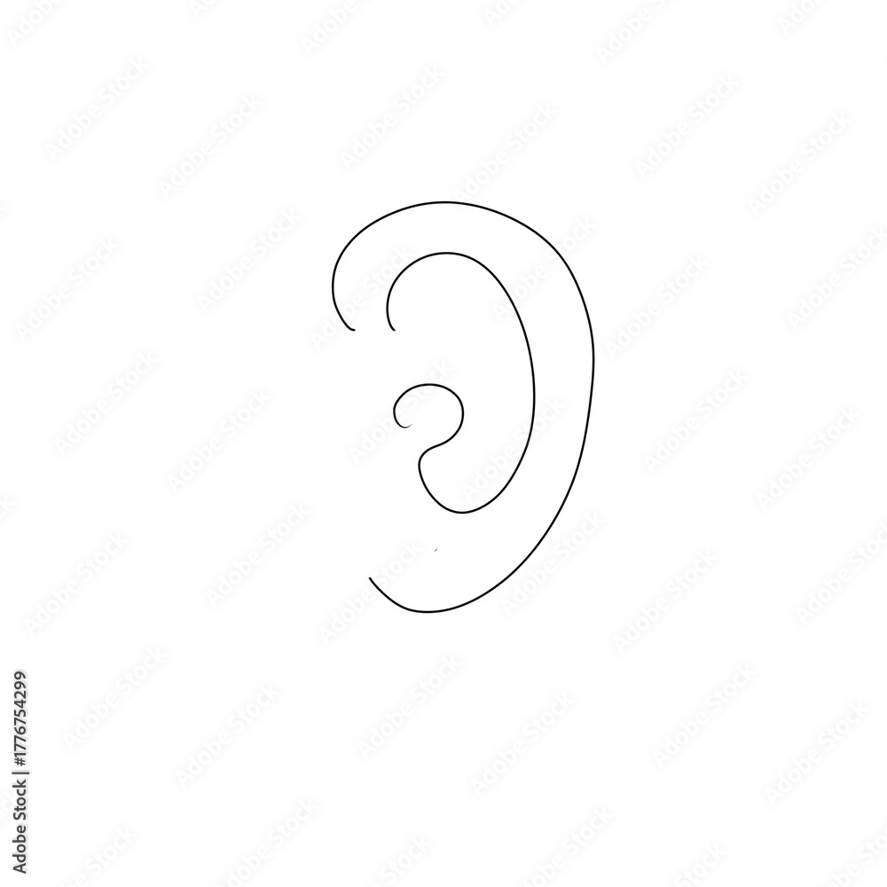 Fototapeta premium ear lobe illustration isolated on white background 