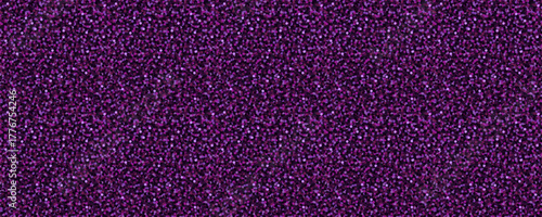 Purple glitter seamless pattern with sparkling dots in deep violet shades. Vector sequin texture in shiny mosaic style, for festive packaging, wrapping, or decorative backgrounds. Drag to swatches