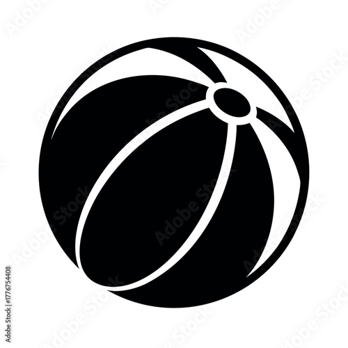 Beach Ball Silhouette Vector Design