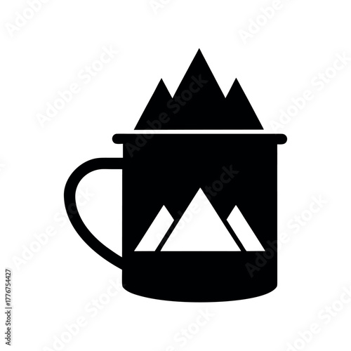 Camp Mug Silhouette Vector Image