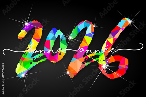 Bonne année - meilleurs vœux 2026 - vecteur pour affiche bannière salutation et célébration du nouvel an 2026.