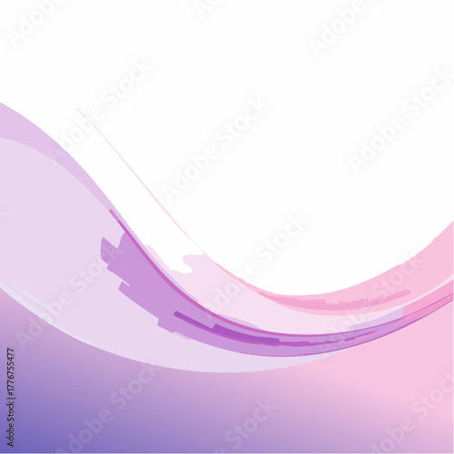Smooth Purple and Pink Gradient Waves with Brush Stroke Accents on White Background abstract swirl