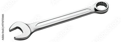 A single, light gray, adjustable wrench