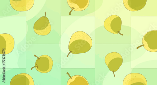 Fresh Pear Pattern: A Modern Minimalist Design Perfect For Food-Related Ventures