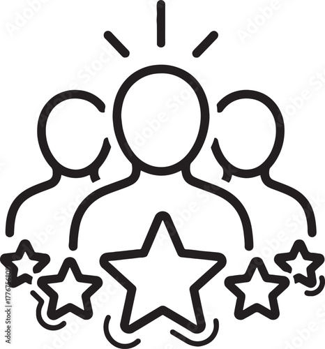 Group of people with stars on