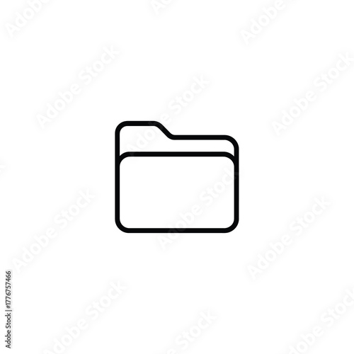 File Folder With Top Left Tab Icon