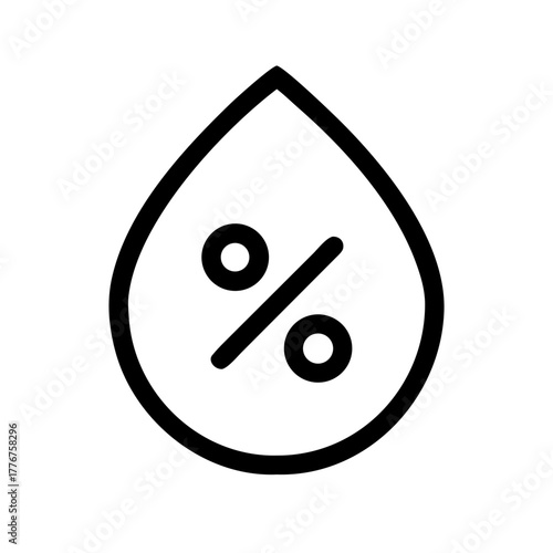 percent waterdrop icon, percentage in droplet symbol, water percentage indicator, hydration percentage icon, moisture percentage icon, humidity percent icon, water level percent icon, liquid percentag