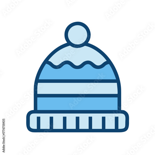 winter hat icon, beanie icon, knitted hat icon, warm hat icon, winter apparel icon, cold weather hat icon, cozy beanie icon, wool beanie icon, knitted beanie icon, ribbed beanie icon, pom pom hat icon