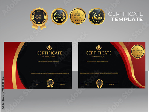 collection, vector elegant certificate templates with luxury and modern pattern background - Vector