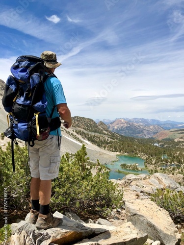 man hiking in the mountains