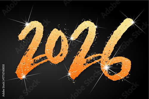 Happy new year - best wishes 2026 with colorful number. Perfect vector for poster banner greeting and new year 2026 celebration.