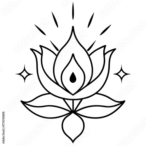 Lotus flower with sparkles