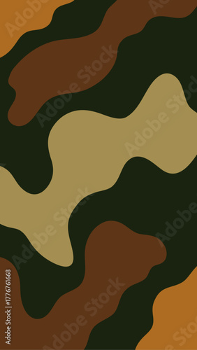 Abstract camouflage pattern with earthy tone colors