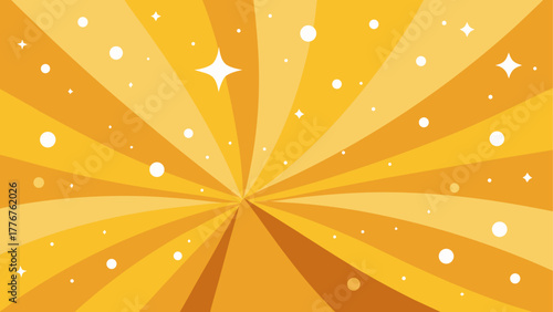 Radiating yellow pattern with stars and circles