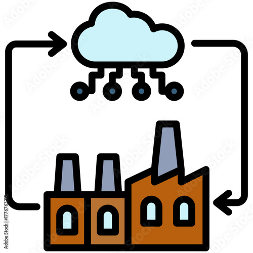 Internet Of Things Icon, Mini Illustration Relate To Industry 4-0, Modern Industry. Use For Modern Concept, Ui, Ux Web And App Development.