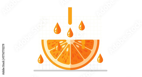 Freshly Squeezed Citrus: Artistic Illustration of Orange Juice Production Process