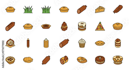 Collection of various baked goods and food items