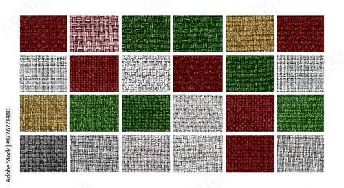 Collection of fabric swatches in various textures and colors